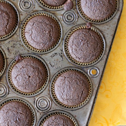 pan of gluten free chocolate muffins