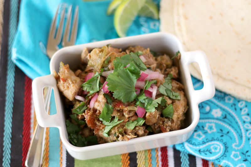 A big bowl of Green Chile Pork Stew doesn't need anything else to make it amazing, but I love serving it with chips or with some tortillas and fresh lime wedges. 