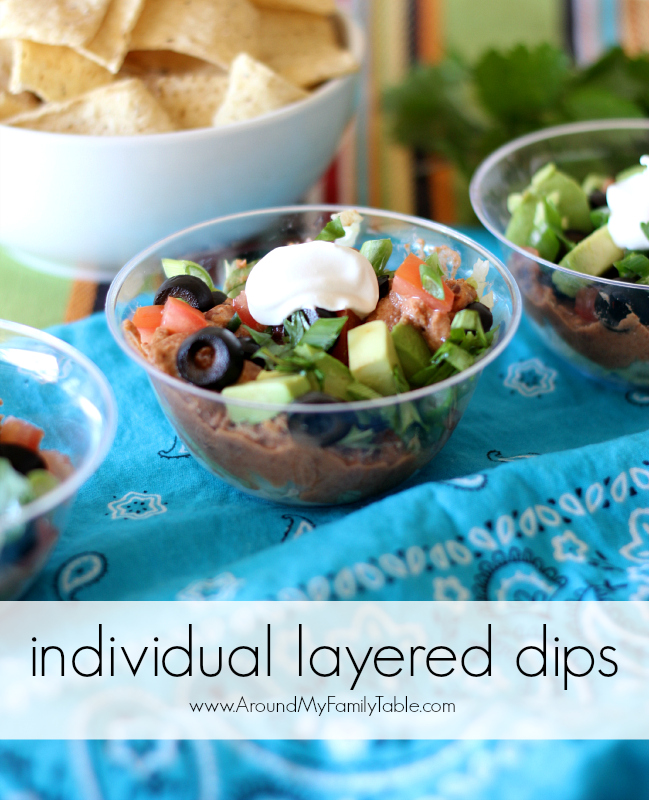 individual layered dips...perfect for parties!