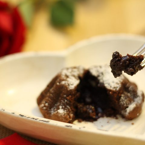 gluten-free lava cake for Valentine's Day dessert