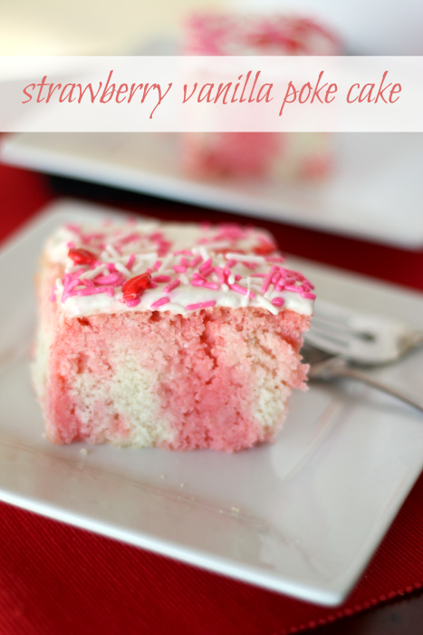 strawberry vanilla poke cake {gluten free, dairy free, & vegan}