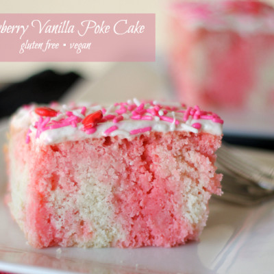 Strawberry Vanilla Poke Cake