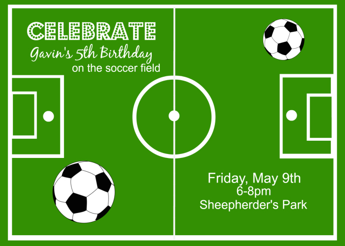 Soccer Party Invitation Printable