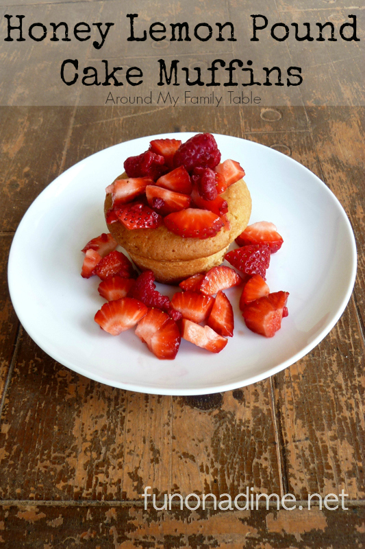 Honey Lemon Pound Cake Muffins with Fresh Fruit