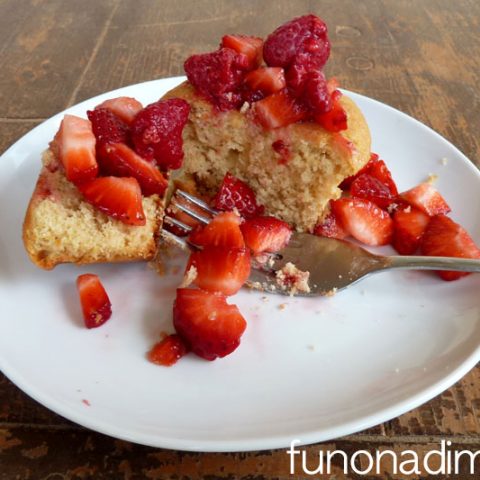 Honey Lemon Pound Cake Muffins with Fresh Fruit