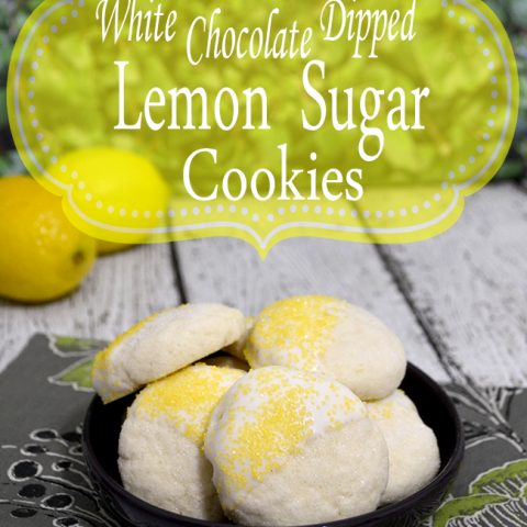 white chocolate dipped lemon sugar cookies