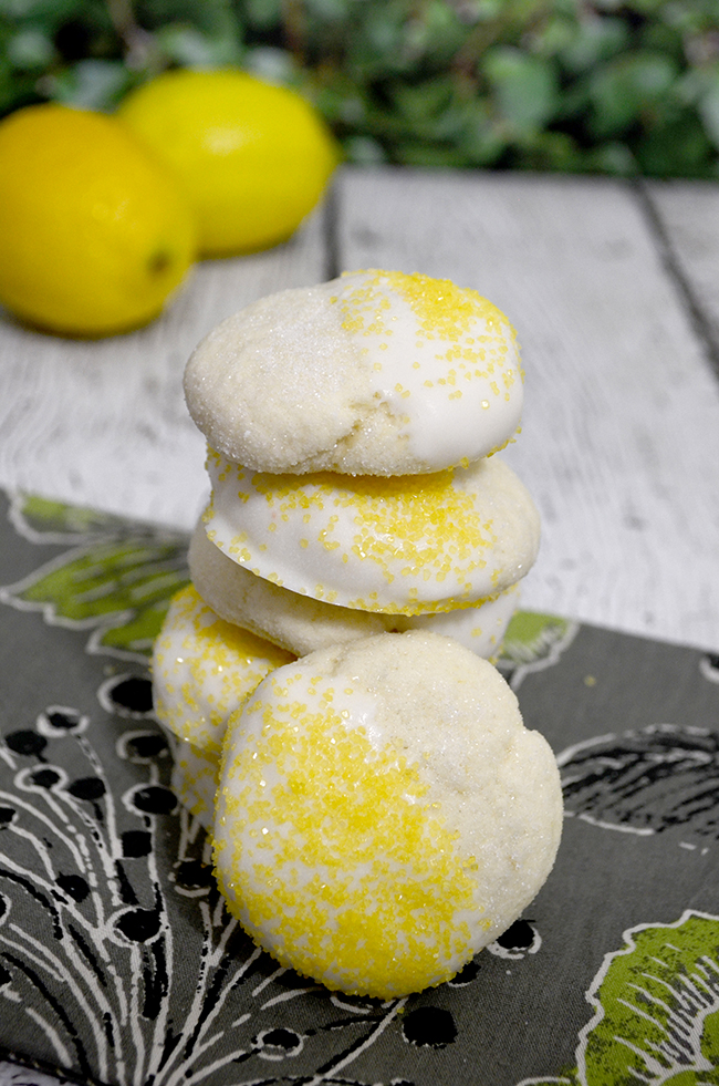 white chocolate dipped lemon sugar cookies