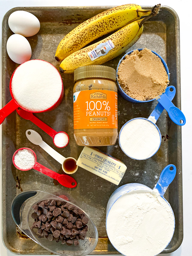 Peanut Butter Banana Cookie Bars ingredients