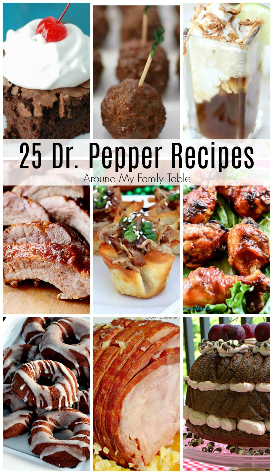 collage of dr pepper recipes