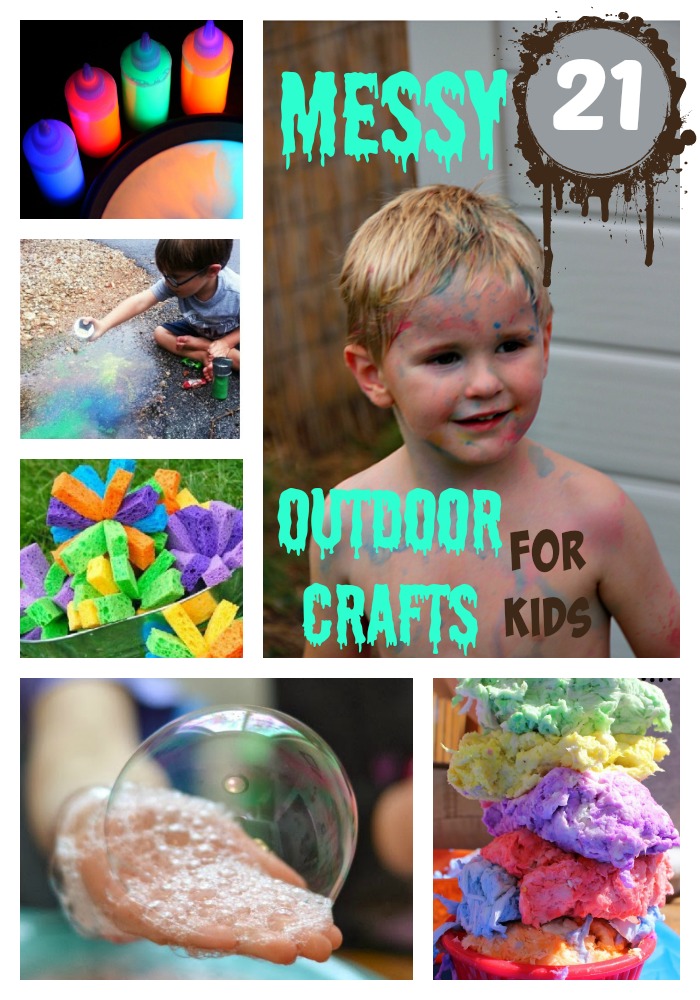 Summer is just around the corner, so I'm getting creative and figure out ways to keep the kids entertained for those 8 weeks and these 21 Messy Outdoor Crafts for Kids will be perfect.