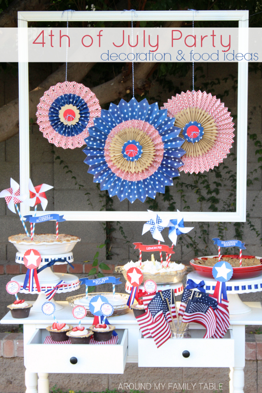 The 4th of July is one of my favorite holidays. I just love the colors and of course summertime is the best.  So, it's no surprise that I go into full party mode with these 4th of July Party decoration and food ideas. #4thofjulyparty #fourthofjulyparty #4thofjulybbq