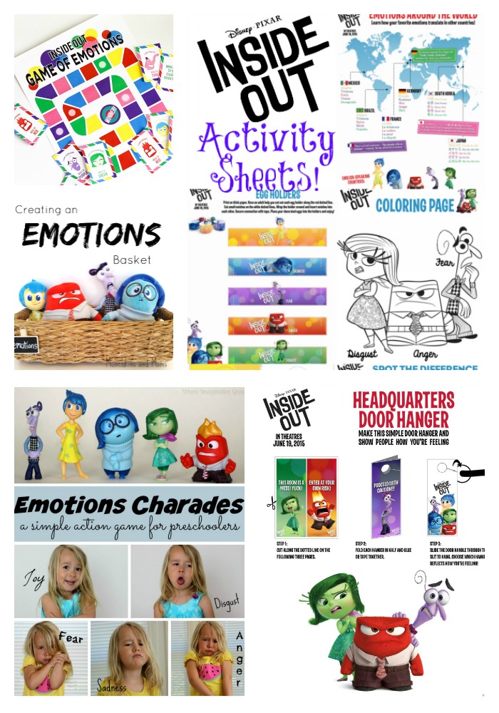 Activities and Games that are inspired by Disney's Inside Out Movie.