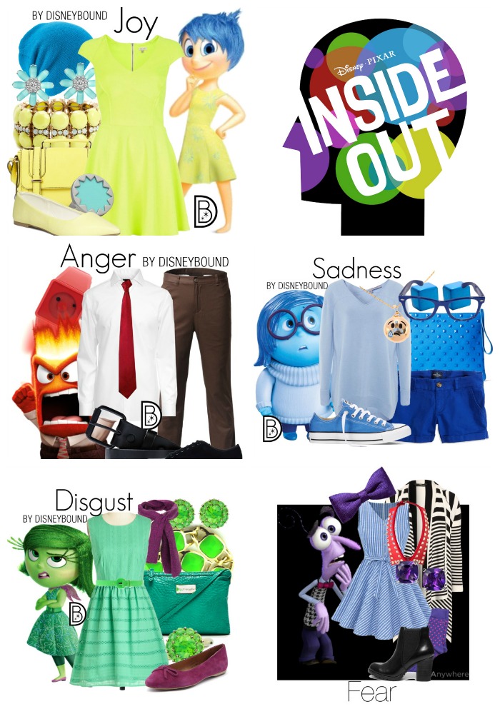 Dress in style as your favorite Inside Out Emotion (also known as DisneyBounding)!