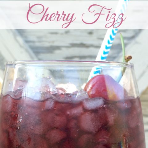 glass of homemade cherry fizz