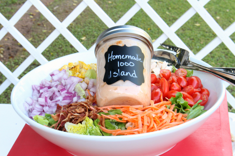 I love making my own salad dressings and this Homemade Thousand Island Dressing is no exception.  It is perfect in every way!  Whether you call it Russian Dressing, 1000 Island, or Thousand Island....you won't ever feel the need to by store bought again. 