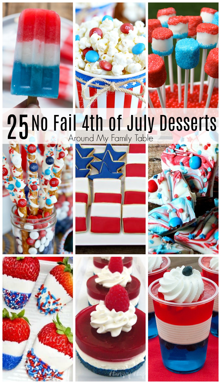 Don't let dessert stand in the way of festive 4th of July party.  These 25 No Fail 4th of July Desserts are just what you need for a no hassle and fun party!  