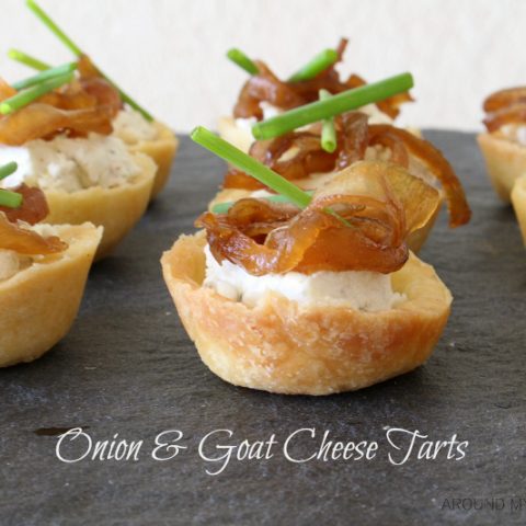Sweet Onion and Goat Cheese Tarts are easy and delicious. They make a perfect appetizer.