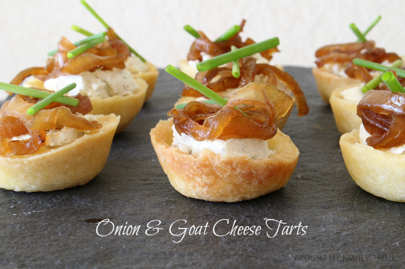 Sweet Onion & Goat Cheese Tarts are easy and delicious. They make a perfect appetizer.