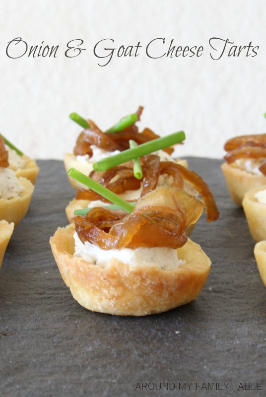 Sweet Onion & Goat Cheese Tarts are easy and delicious. They make a perfect appetizer.