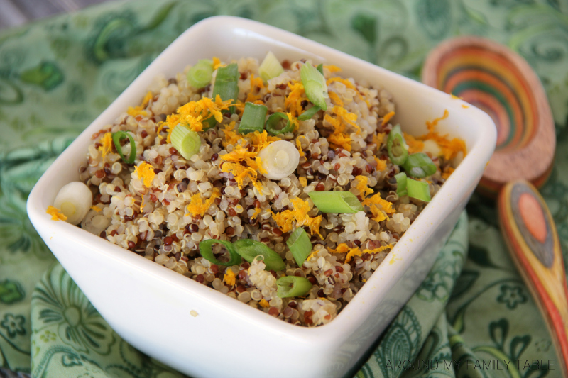 This Orange Scallion Quinoa is a perfectly flavored side dish goes well with fish or even a grilled steak.