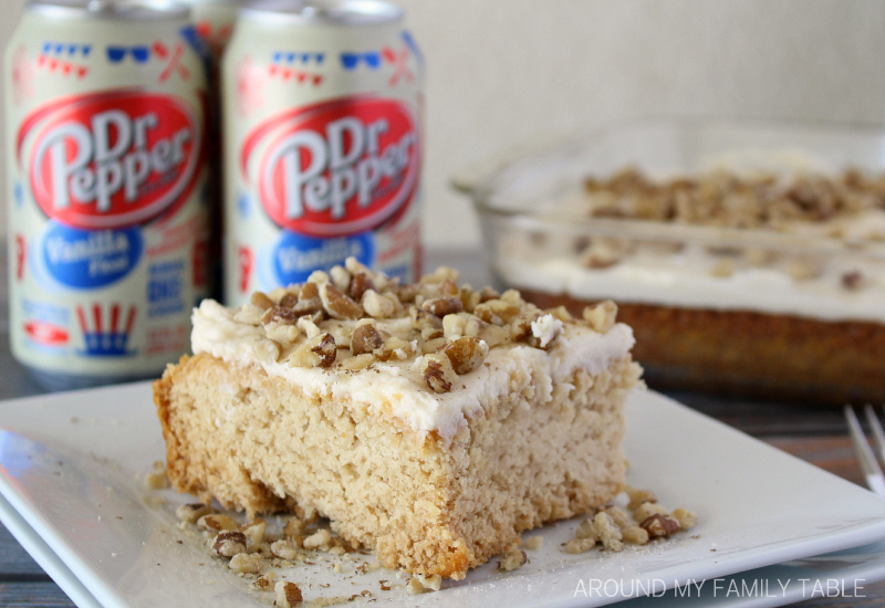 Crazy cake that requires no eggs or oil...this Dr Pepper Vanilla Float Cake tastes like a float but has sort of a praline-like flavor too. It's gluten free and vegan and totally divine!