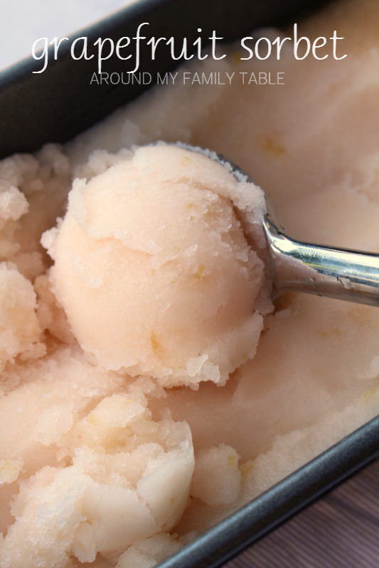 This Grapefruit Sorbet is full of so much grapefruit flavor. It's refreshing, tart, & sweet all at the same time.