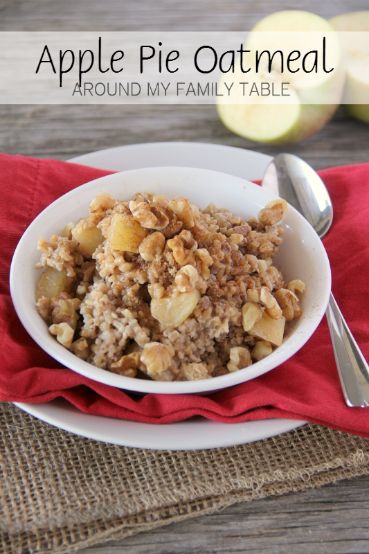 Whip up a batch of these steel cut oats into the most delicious APPLE PIE OATMEAL in about 15 minutes!