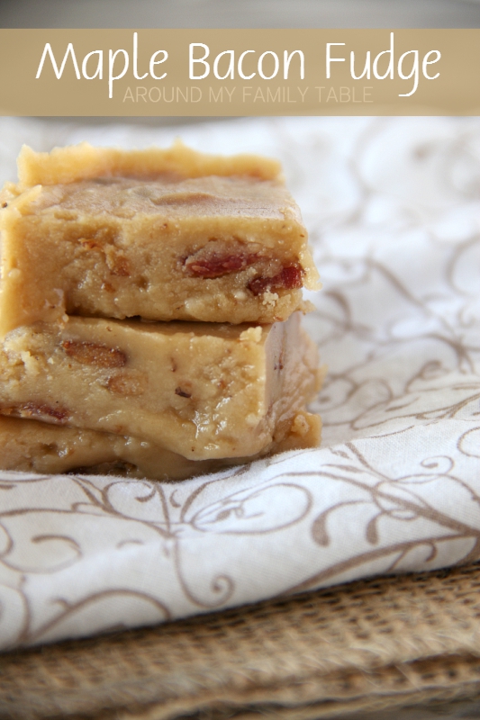 Don't maple and bacon belong together? It's like the perfect marriage! Sweet & Salty! Well...hold your horses because this MAPLE BACON FUDGE is the perfect addition to your gourmet fudge platter.