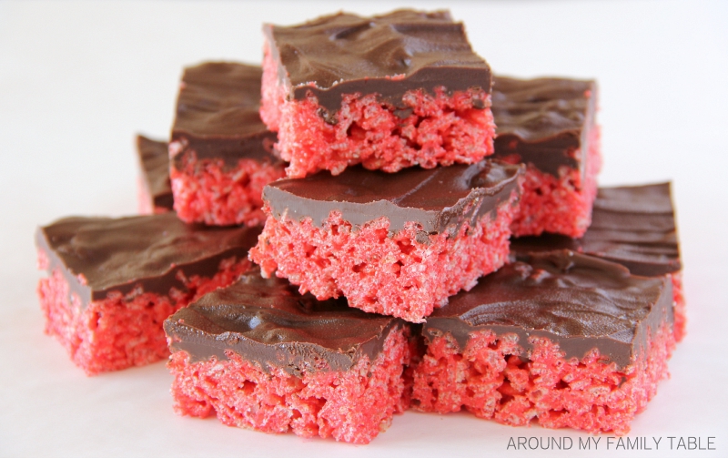 Chocolate Covered Cherry Rice Krispies Treats