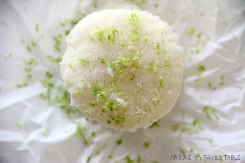 lime crinkle cookies...they whip it quickly with the help of a boxed cake mix