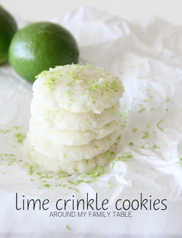 lime crinkle cookies...they whip it quickly with the help of a boxed cake mix