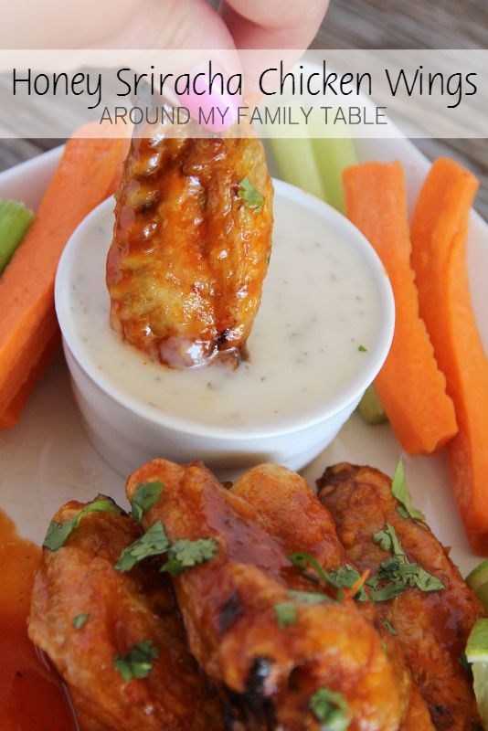 The most amazing crispy baked Honey Sriracha Chicken Wings recipe