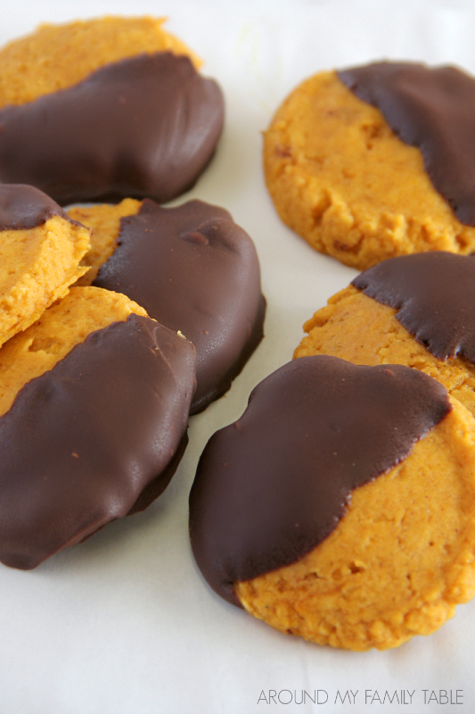 These Halloween Pumpkin Cookies are full of pumpkin goodness and whip up quickly with the help of a cake mix.