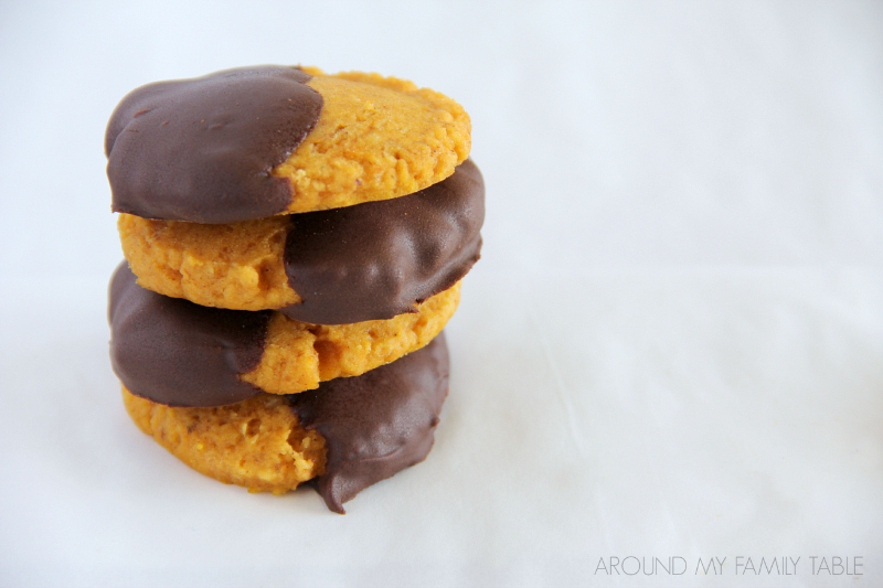 These Halloween Pumpkin Cookies are full of pumpkin goodness and whip up quickly with the help of a cake mix.