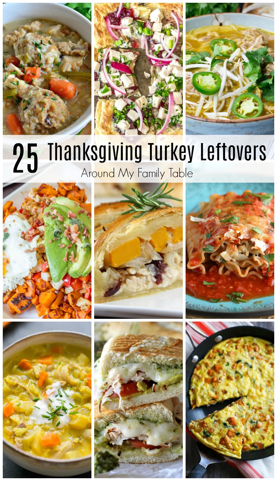 Don't you just love all the food for Thanksgiving? I make way too much so I compiled a list of over 25 of the best recipes for Thanksgiving Turkey Leftovers.