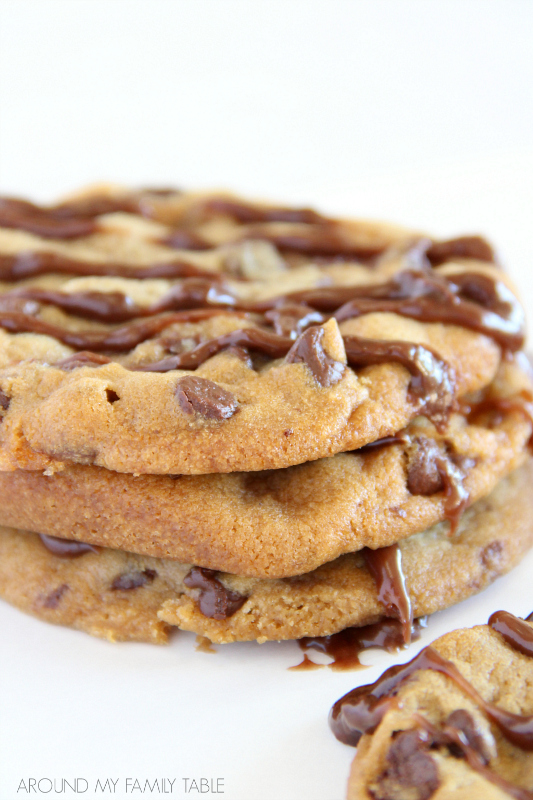 Peppermint Pattie Stuffed Chocolate Chip Cookies - Around My Family Table