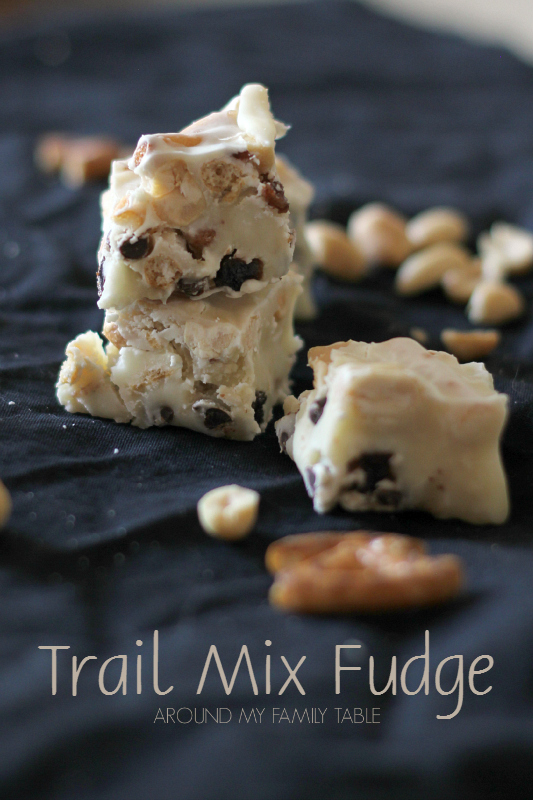 delicious White Chocolate Trail Mix Fudge