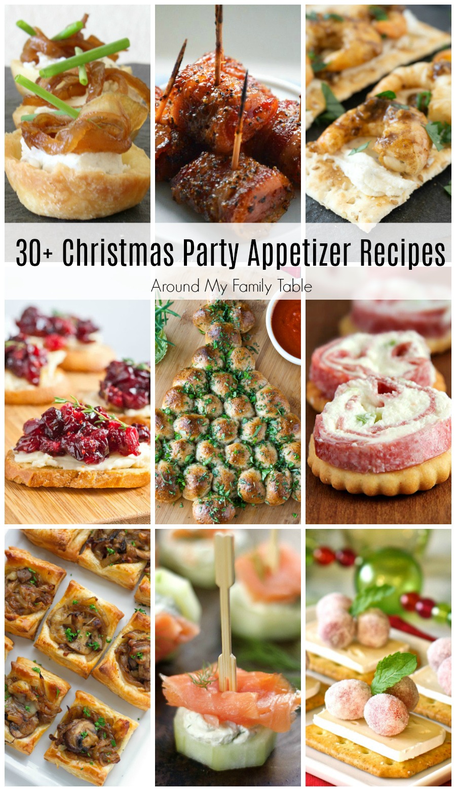 These Christmas party appetizer recipes are perfect to serve at your holiday party! The recipes are easy to prepare so you can enjoy more time with your guests. From Christmas party finger foods to Christmas themed appetizer ideas these are the best holiday party recipes.