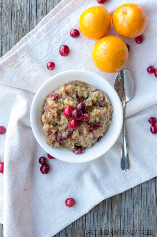 slow cooker orange-cranberry oatmeal