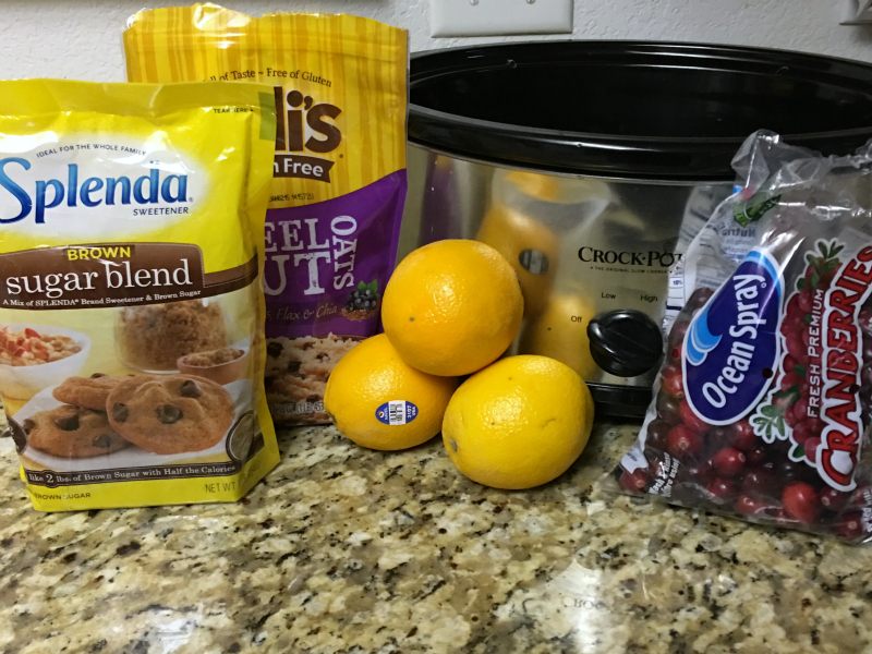 ingredients to make Slow Cooker Orange Cranberry Oatmeal 