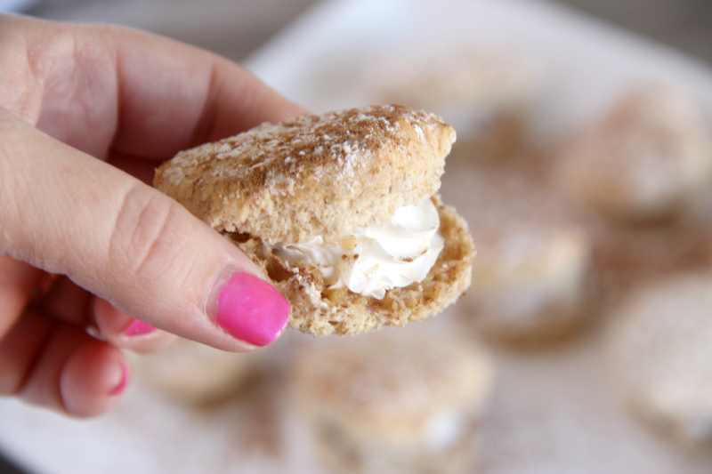 My Pecan Cream Crisps are similar to a cream puff, but instead of soft like donuts they are hollow crispy thin cookies filled with whipped cream. And let me tell you...they are to-die-for!