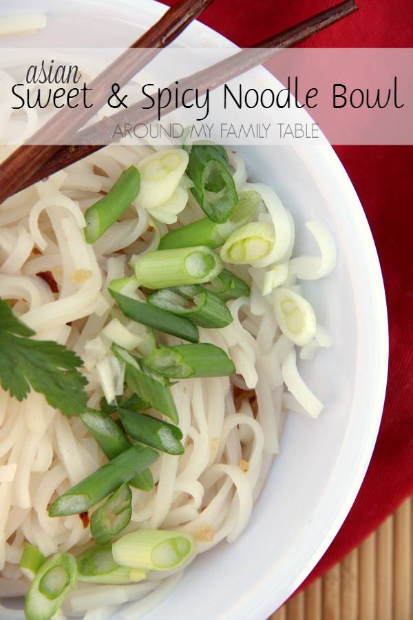 A simple noodle bowl is all that you need to for supper tonight, this Asian Sweet & Spicy Noodle Bowl is perfect for busy nights.