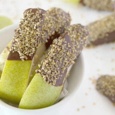 Chocolate Dipped Pears