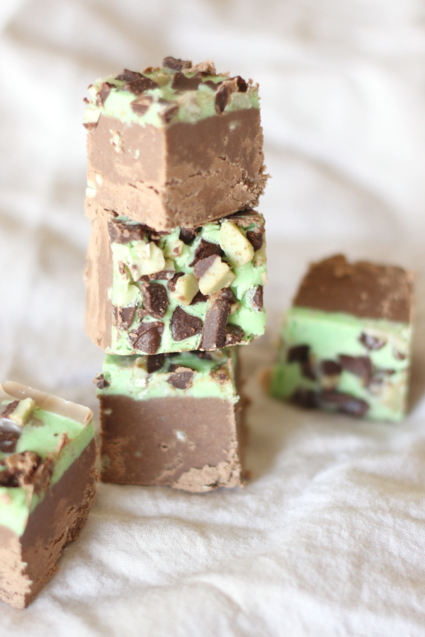 stack of Chocolate Mint Fudge