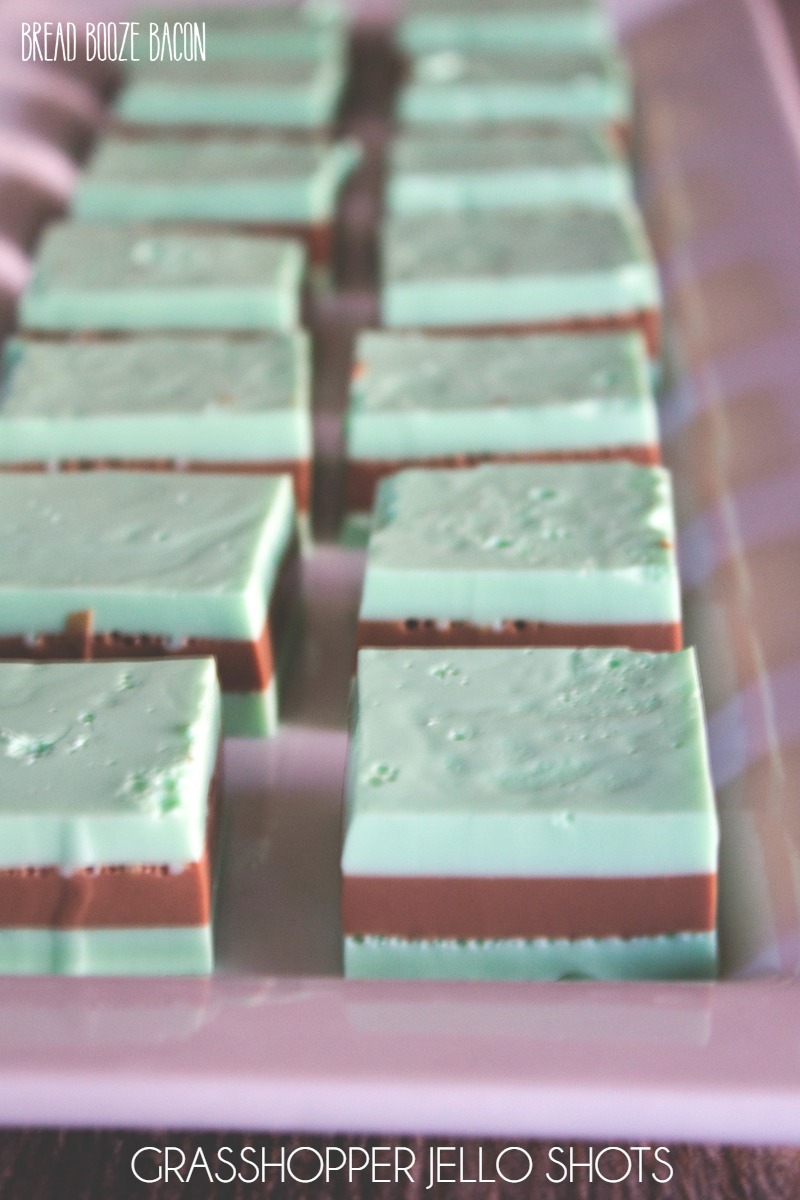 Grasshopper Jello Shots are a crazy delicious mixture of chocolate and mint no one can resist!
