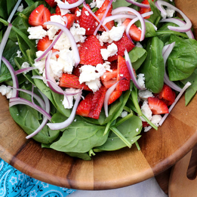 Strawberry & Goat Cheese Spinach Salad
