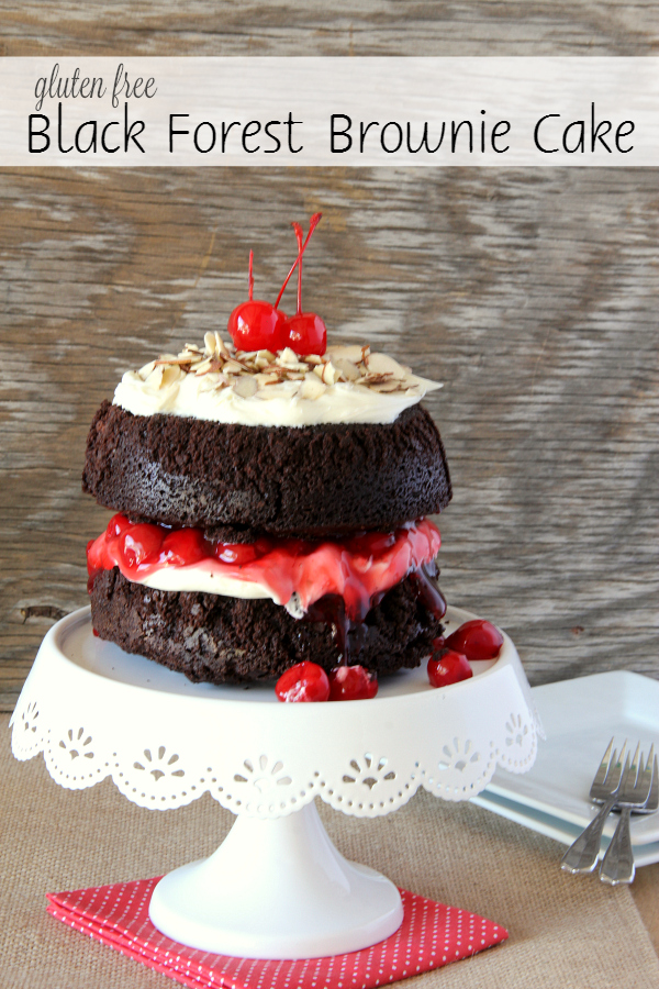 You will never make a plain box of brownies again once you make this stunning BLACK FOREST BROWNIE CAKE with the flavors and look of a traditional Black Forest Cake, but with a decadent chocolate fudge brownie.