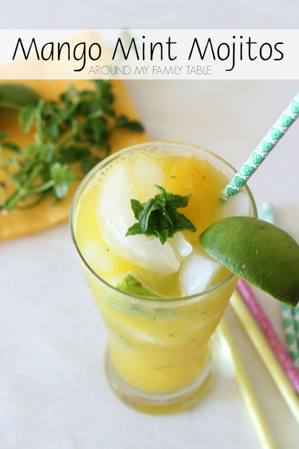 These Mango Mint Mojitos are a refreshing blend of mango, mint, lime, and rum.