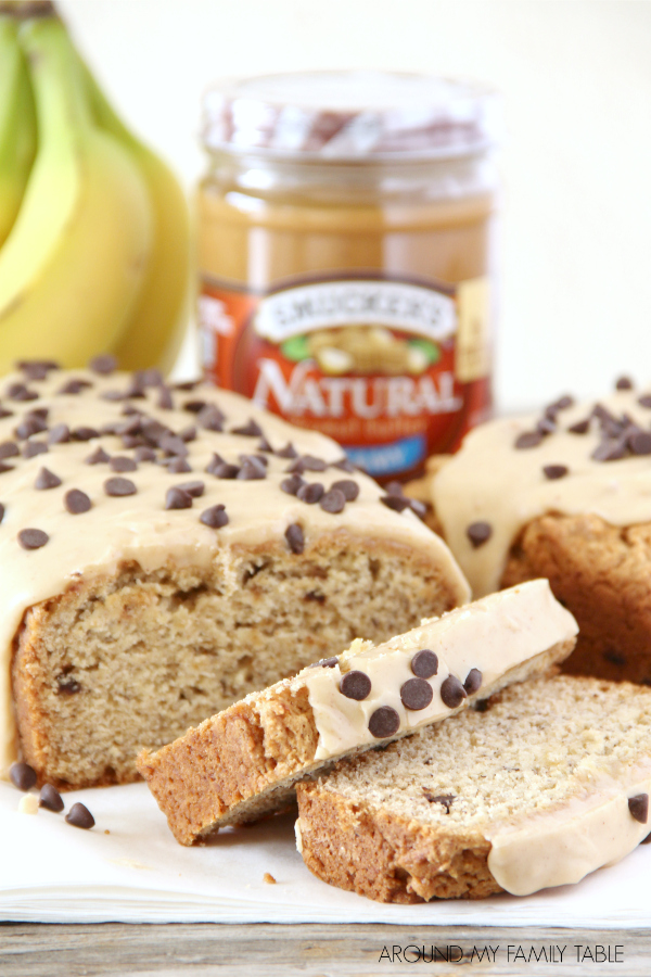 Quick breads are comfort food and this Chocolate Chip Peanut Butter Banana Bread with Peanut Butter frosting will quickly become a family favorite in your home. 