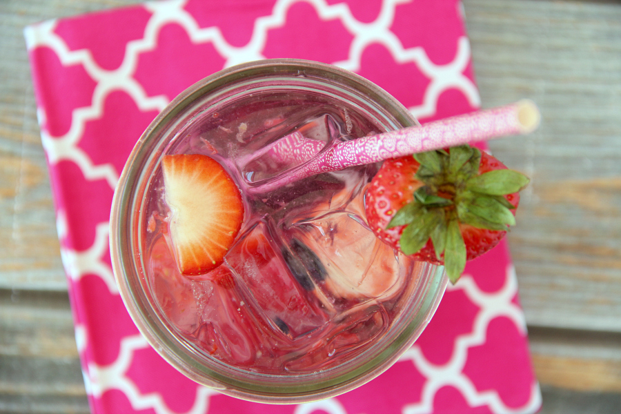 There are just 3 simple ingredients for this refreshing and low calorie Berry Spritzer. It will be your go-to summer drink for sure!